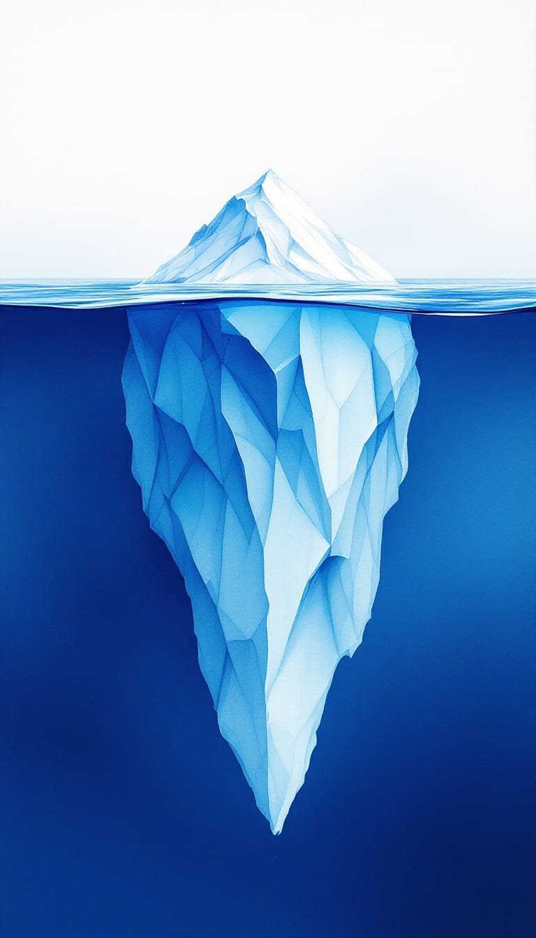 StockCake-Iceberg's Hidden Depths_1738509364 Logo is tip of Brand Iceberg