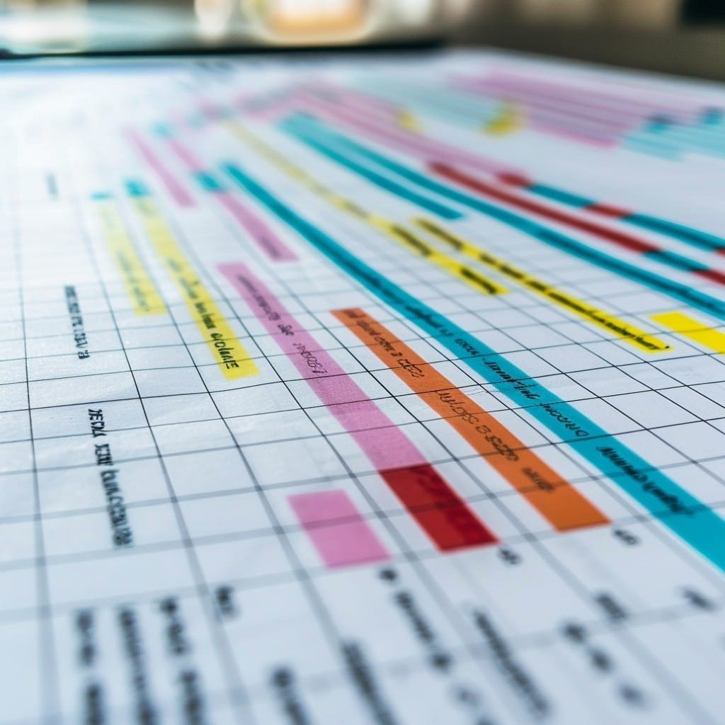 StockCake-Colorful Gantt Chart_1742292078 OKR is about better planning