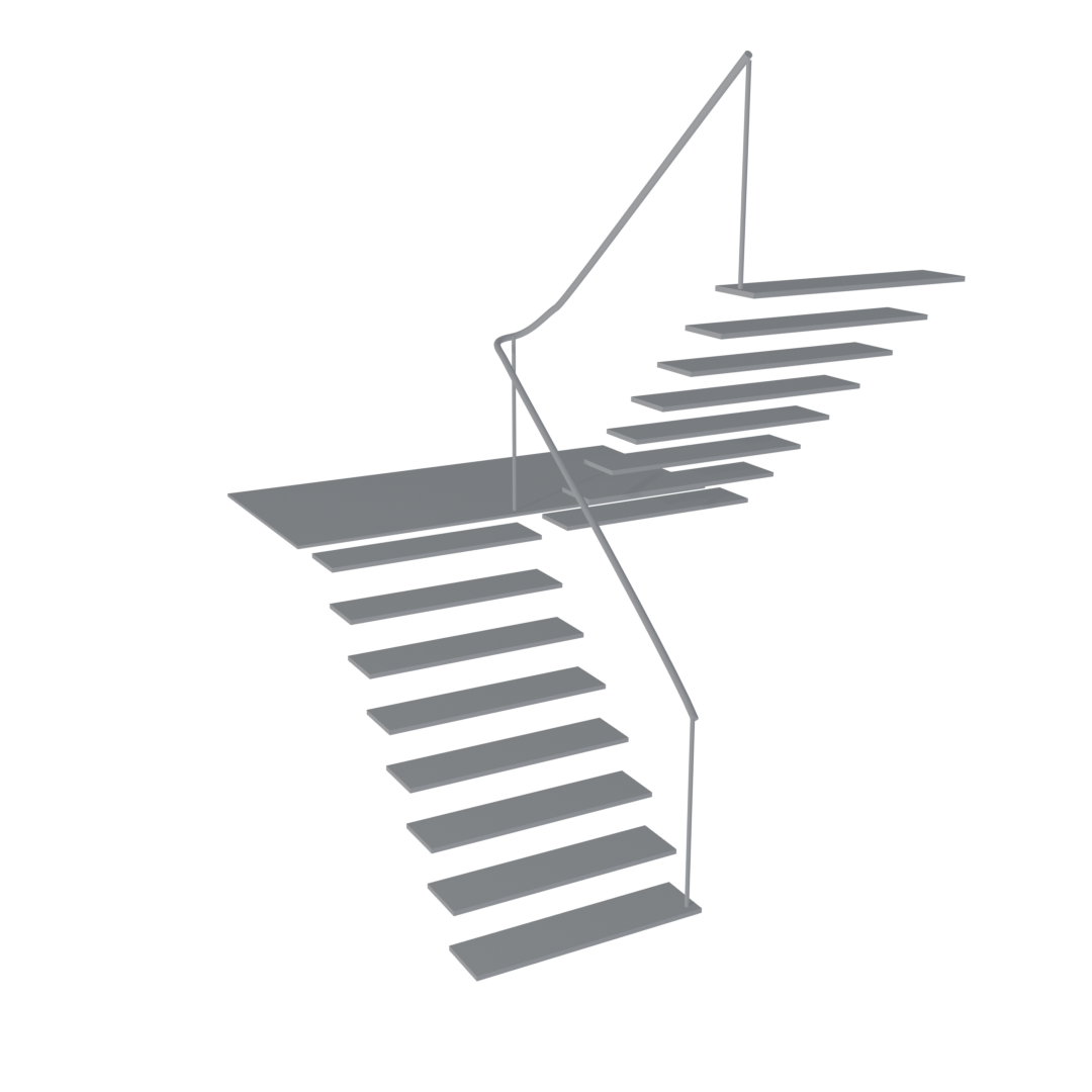 曲線、多層樓梯間